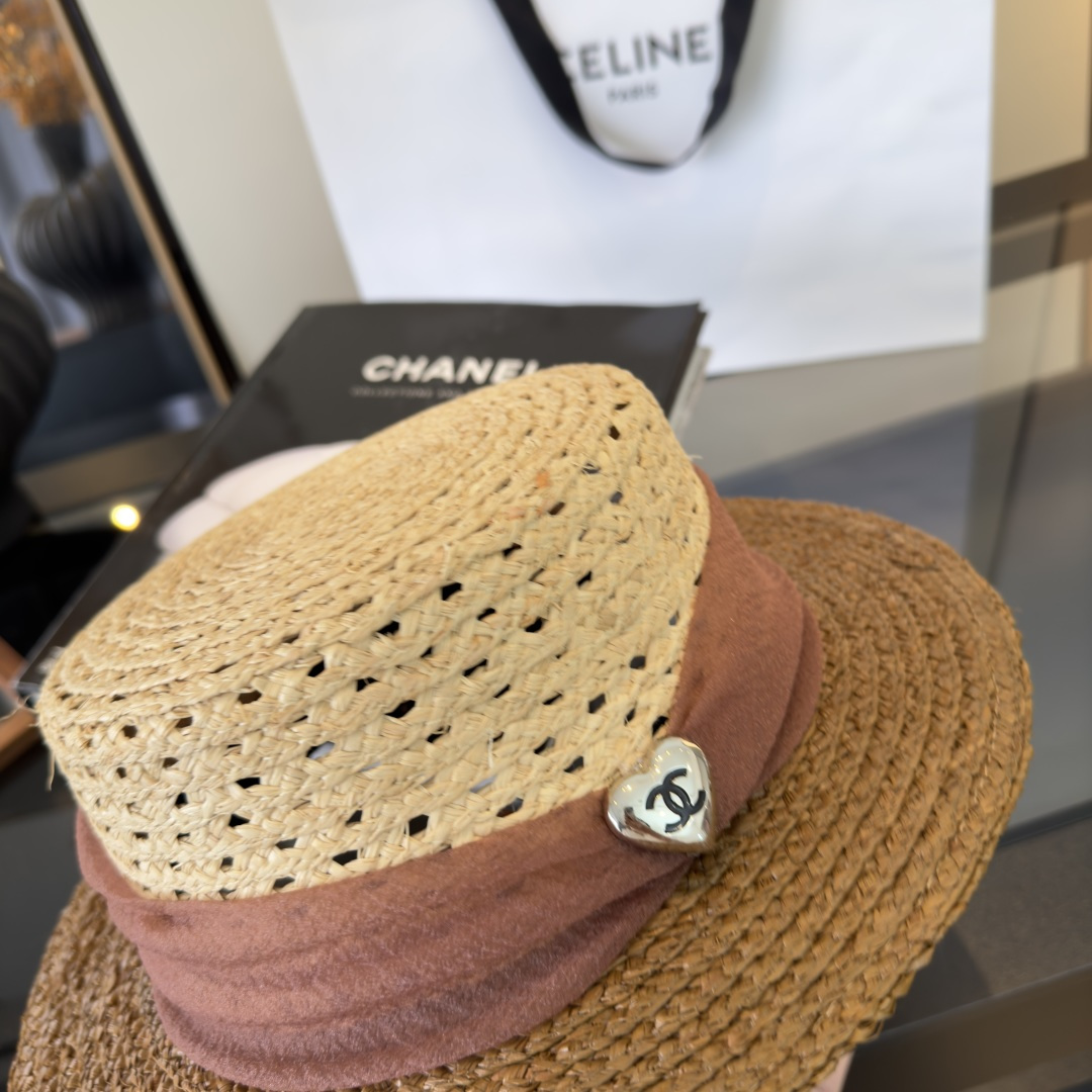 PChanel香奈儿拉菲草帽，旅游必备，头围57cm