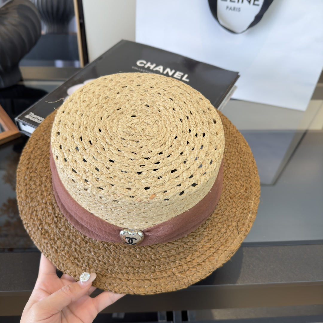 PChanel香奈儿拉菲草帽，旅游必备，头围57cm