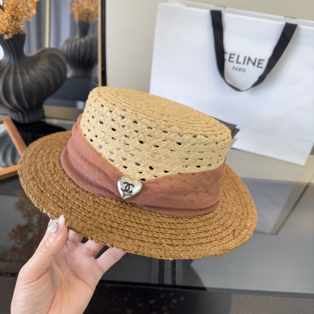 PChanel香奈儿拉菲草帽，旅游必备，头围57cm