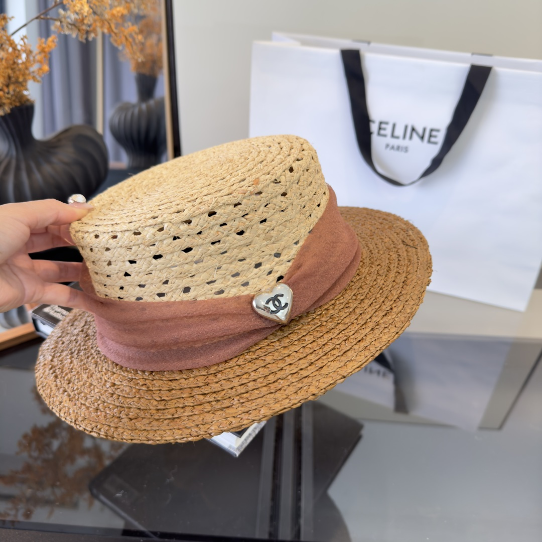 PChanel香奈儿拉菲草帽，旅游必备，头围57cm