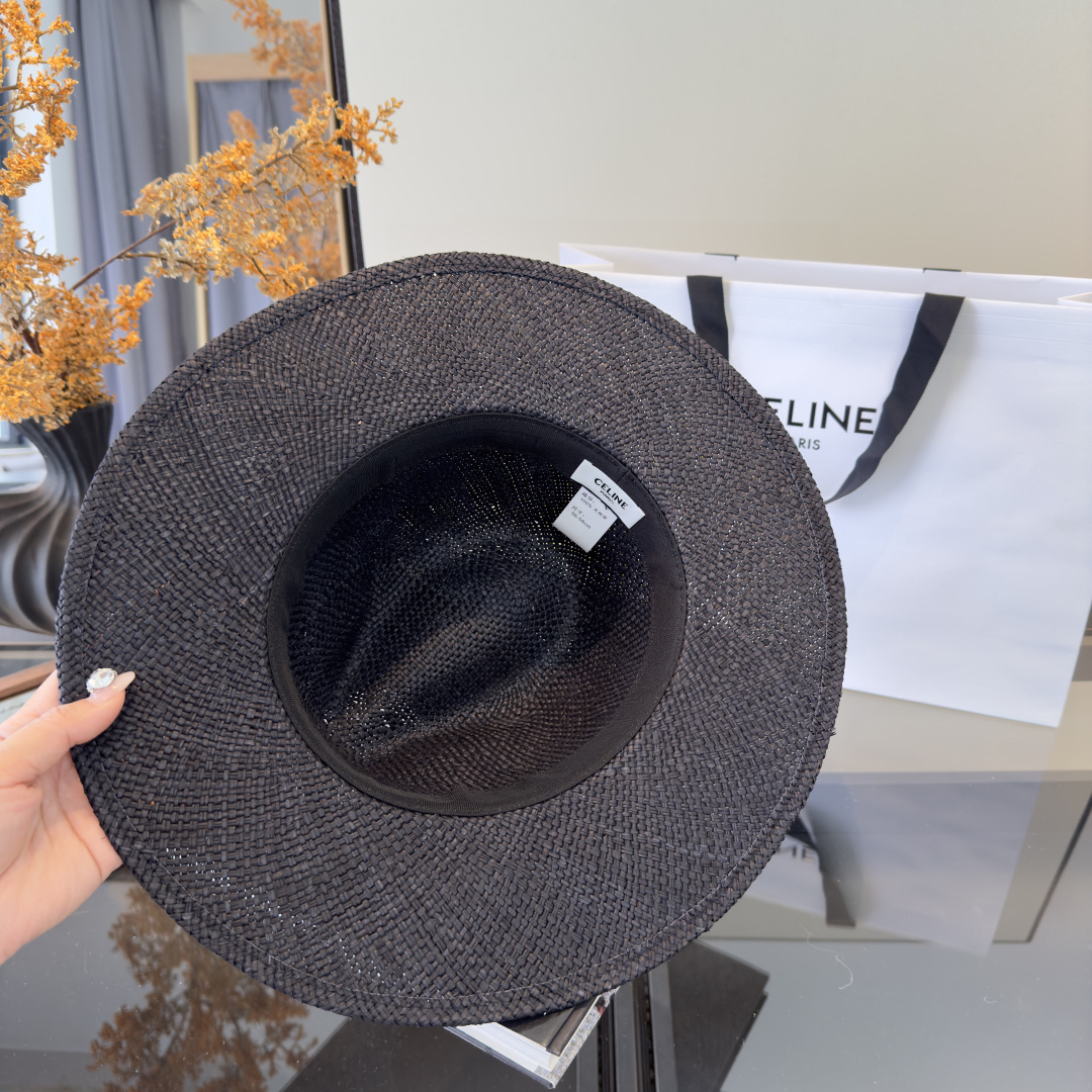 PCeline赛琳新款进口拉菲草帽，旅游必备，头围57cm