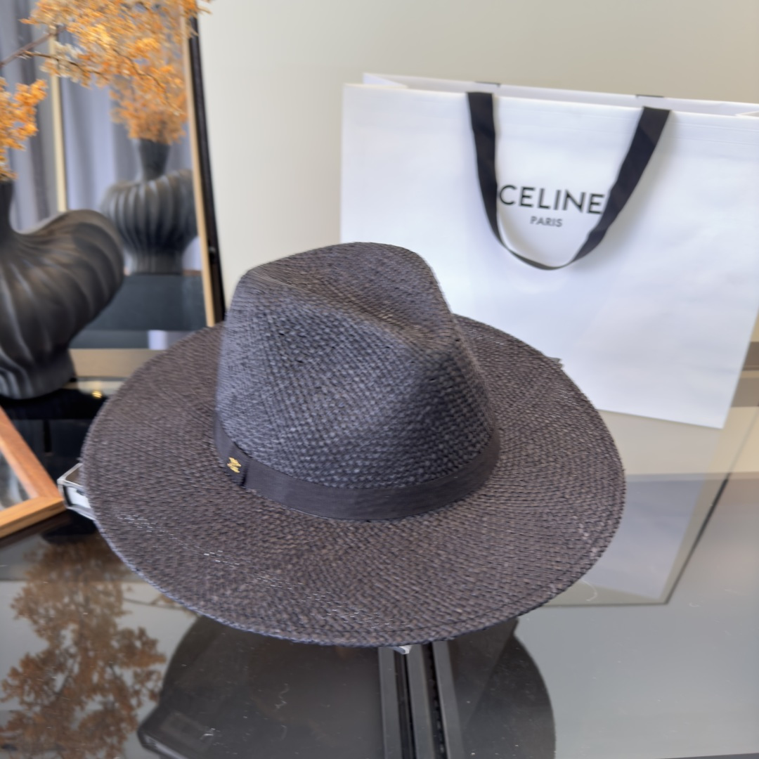 PCeline赛琳新款进口拉菲草帽，旅游必备，头围57cm
