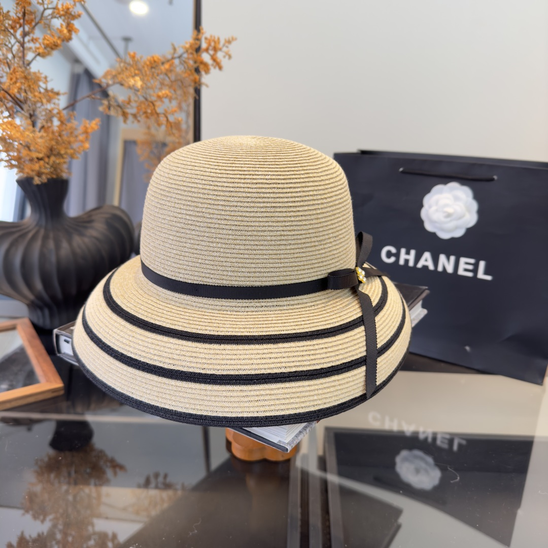 PChanel香奈儿新款草帽，日本纸草制作，头围57cm