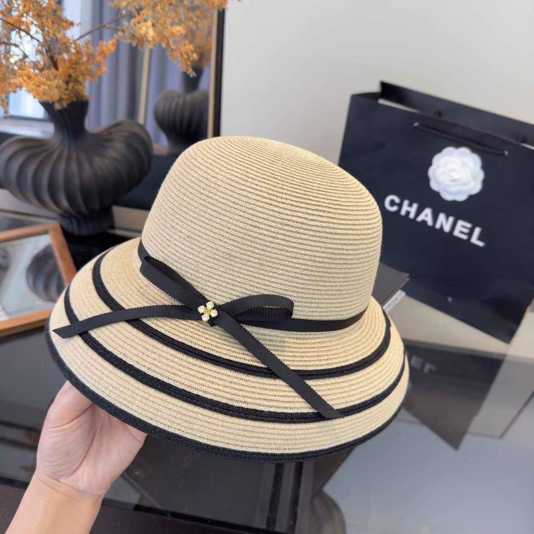 PChanel香奈儿新款草帽，日本纸草制作，头围57cm
