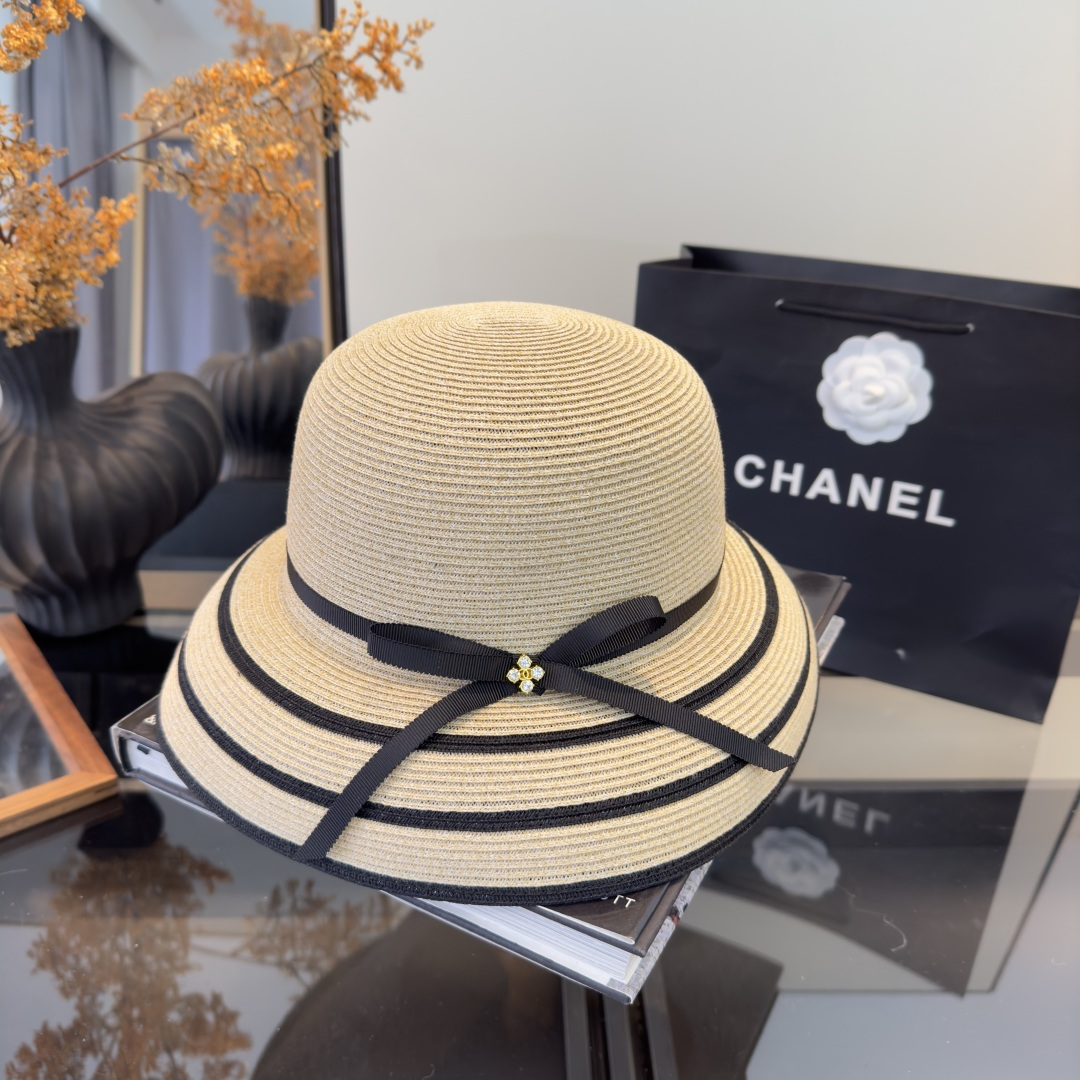 PChanel香奈儿新款草帽，日本纸草制作，头围57cm
