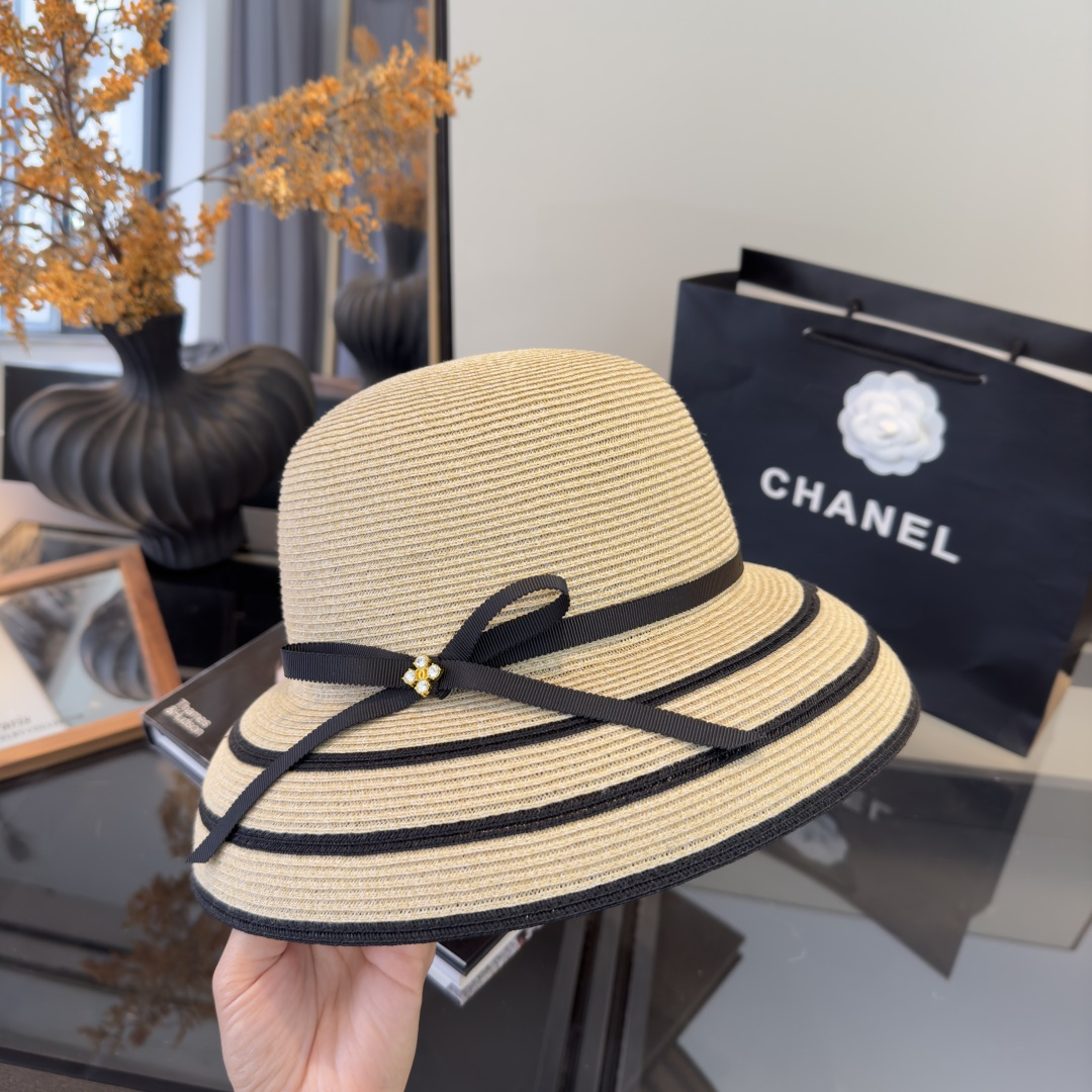 PChanel香奈儿新款草帽，日本纸草制作，头围57cm