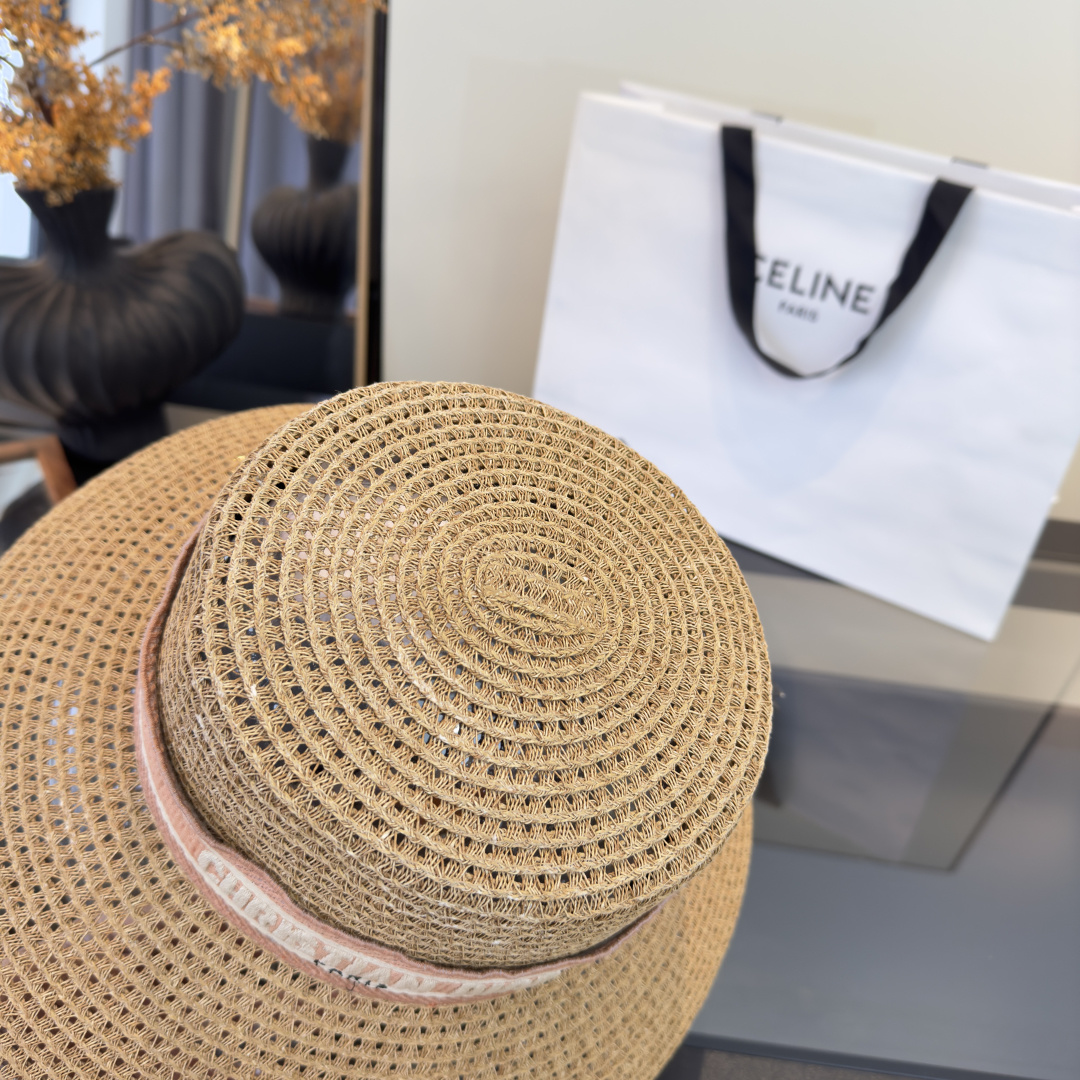 PDior迪奥草帽，镂空礼帽，官方款，一比一定制，字体凹凸有致，非市场普通版本，头围57cm