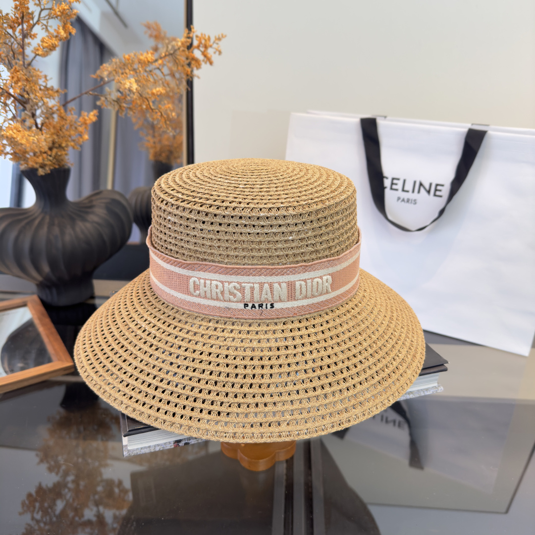 PDior迪奥草帽，镂空礼帽，官方款，一比一定制，字体凹凸有致，非市场普通版本，头围57cm