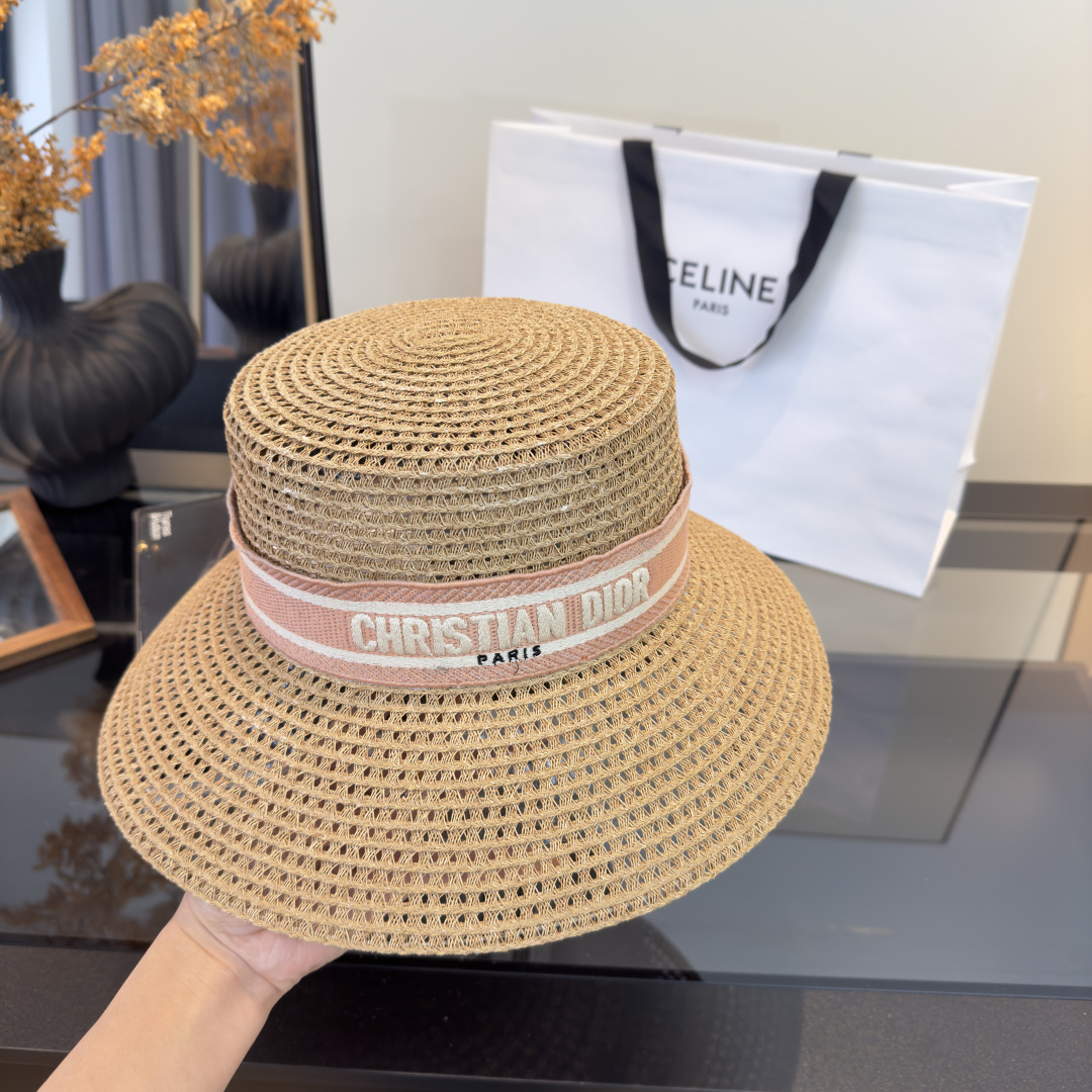 PDior迪奥草帽，镂空礼帽，官方款，一比一定制，字体凹凸有致，非市场普通版本，头围57cm