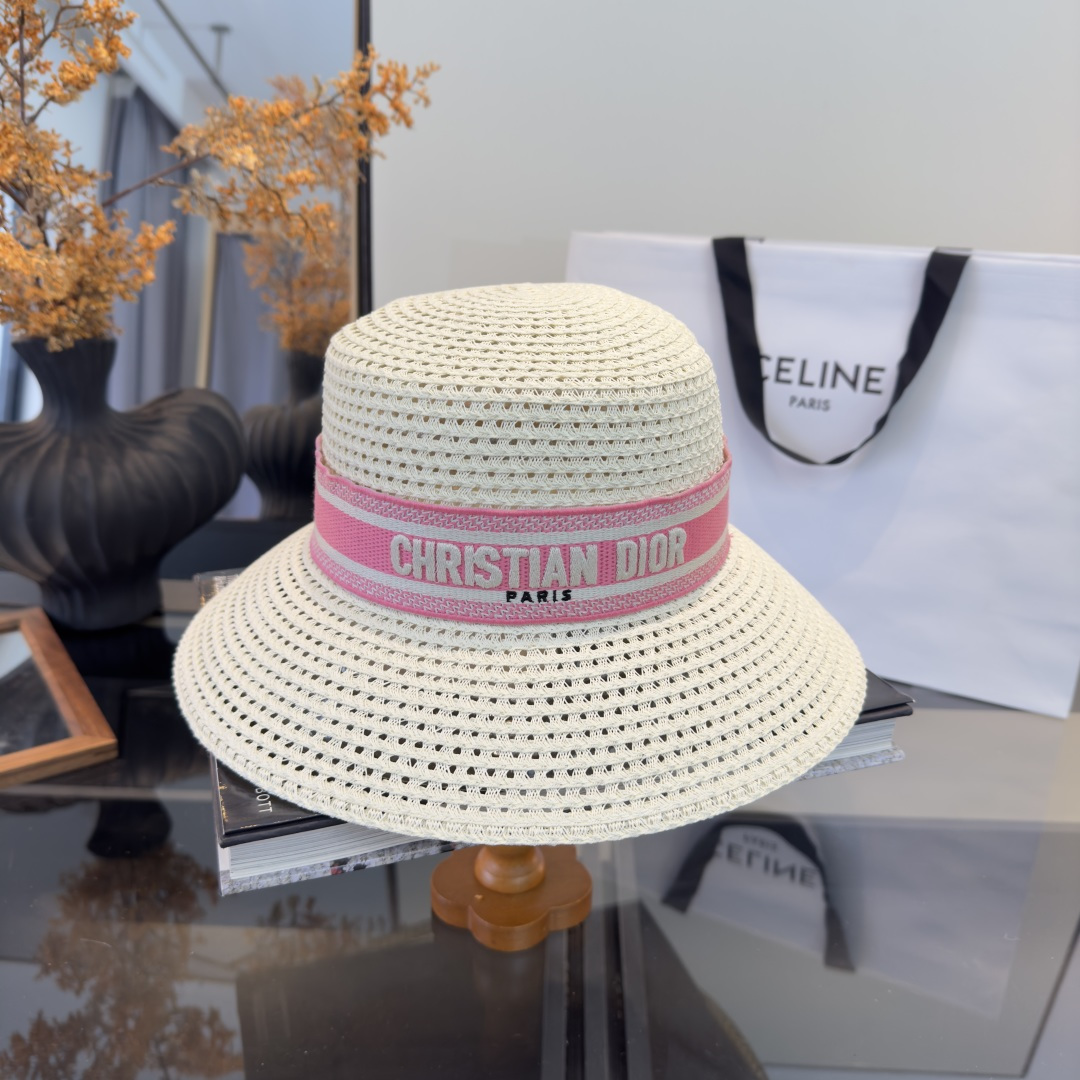PDior迪奥草帽，镂空礼帽，官方款，一比一定制，字体凹凸有致，非市场普通版本，头围57cm