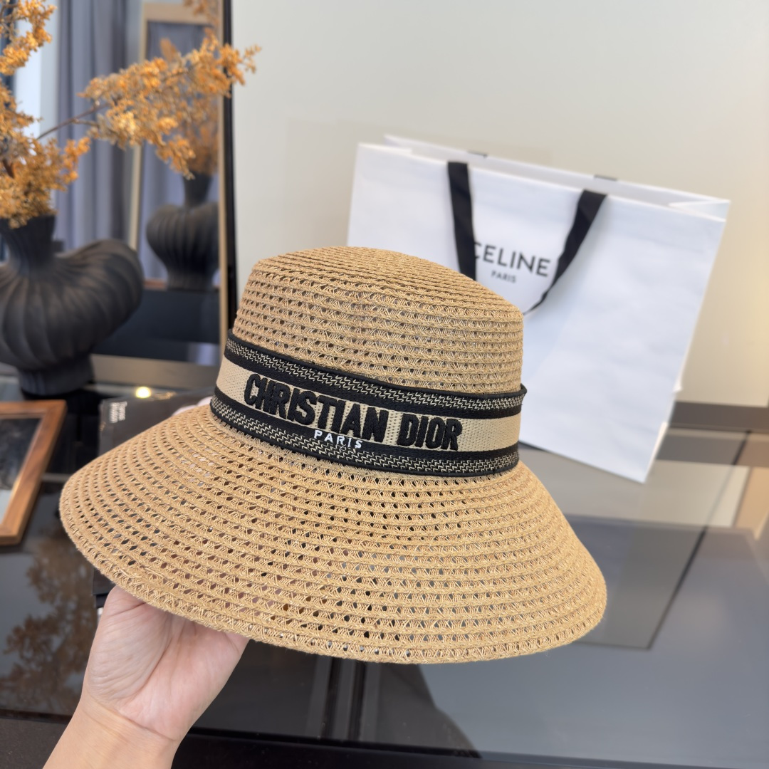 PDior迪奥草帽，镂空礼帽，官方款，一比一定制，字体凹凸有致，非市场普通版本，头围57cm
