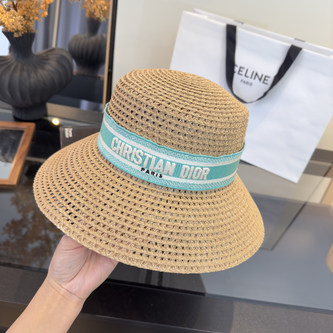 PDior迪奥草帽，镂空礼帽，官方款，一比一定制，字体凹凸有致，非市场普通版本，头围57cm