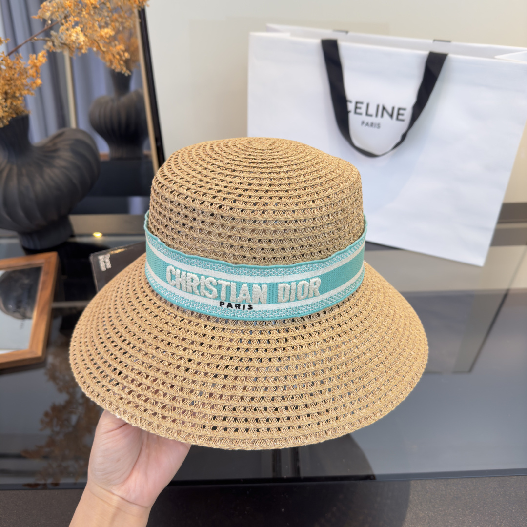 PDior迪奥草帽，镂空礼帽，官方款，一比一定制，字体凹凸有致，非市场普通版本，头围57cm