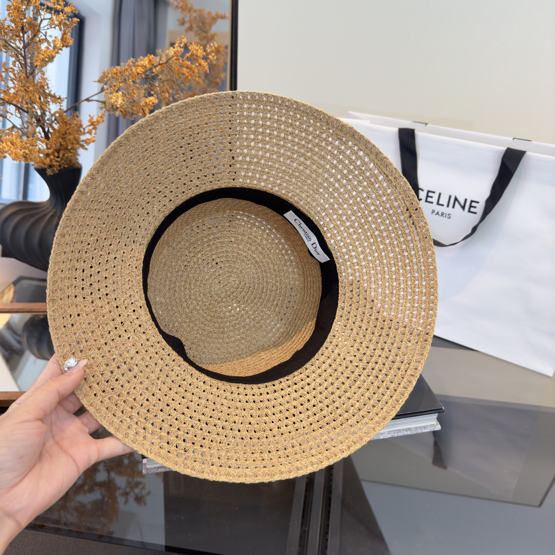 PDior迪奥草帽，镂空礼帽，官方款，一比一定制，字体凹凸有致，非市场普通版本，头围57cm