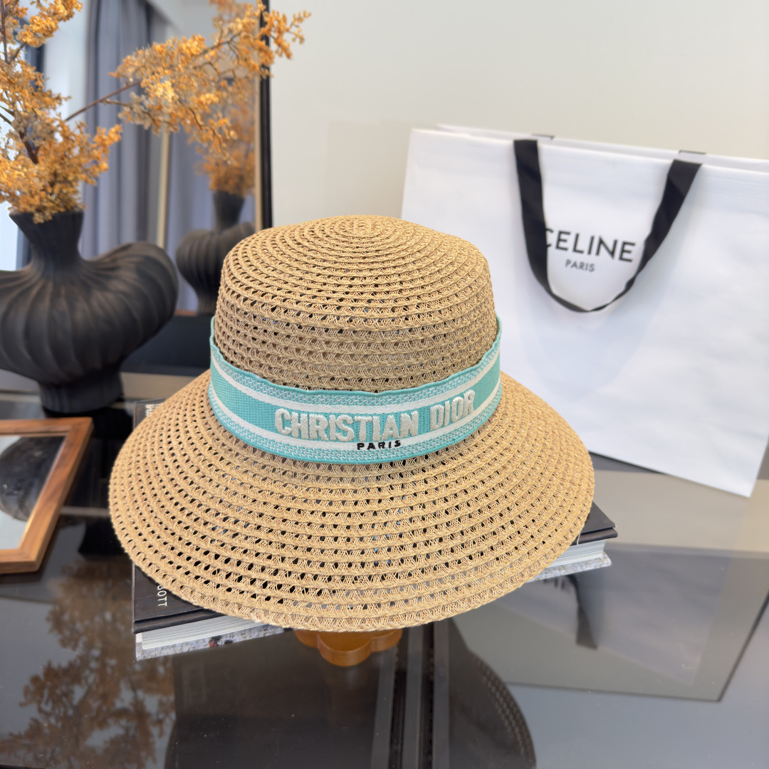 PDior迪奥草帽，镂空礼帽，官方款，一比一定制，字体凹凸有致，非市场普通版本，头围57cm