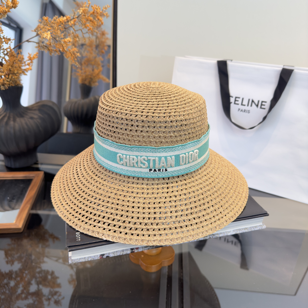 PDior迪奥草帽，镂空礼帽，官方款，一比一定制，字体凹凸有致，非市场普通版本，头围57cm