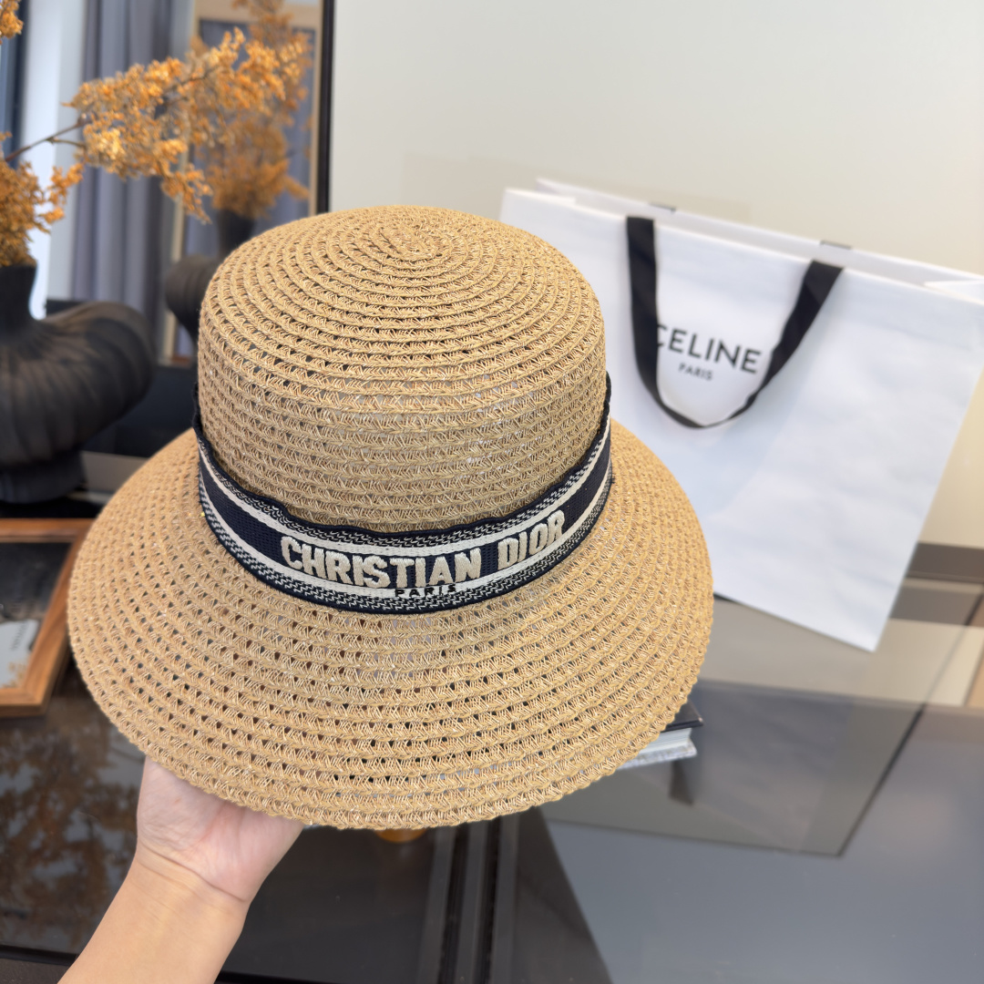 PDior迪奥草帽，镂空礼帽，官方款，一比一定制，字体凹凸有致，非市场普通版本，头围57cm