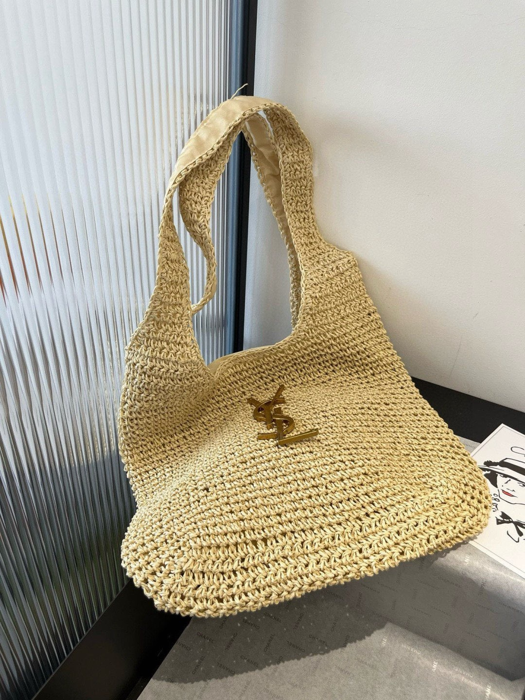 pysl 圣罗兰休闲系列草编包，旅游必备