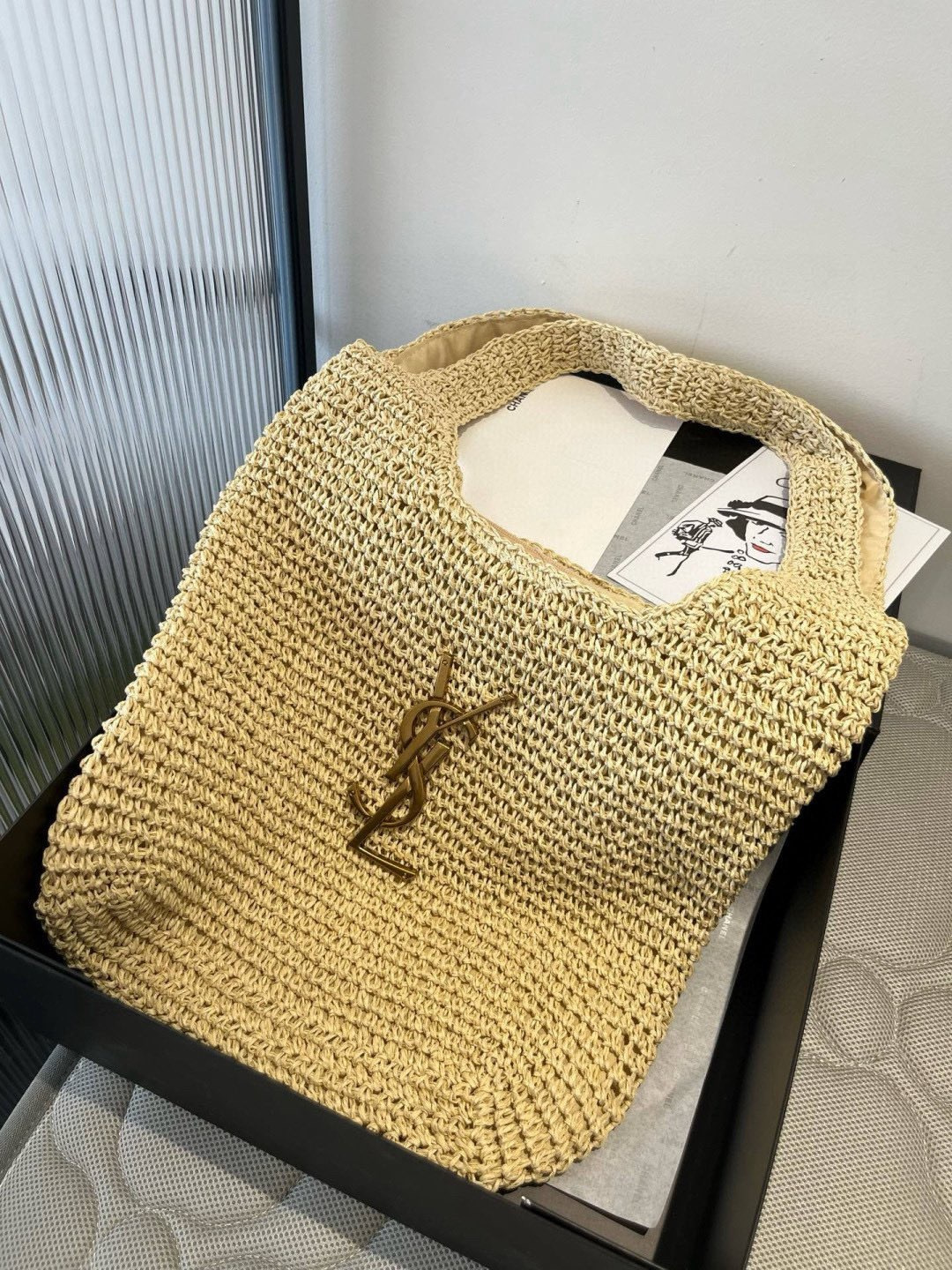pysl 圣罗兰休闲系列草编包，旅游必备