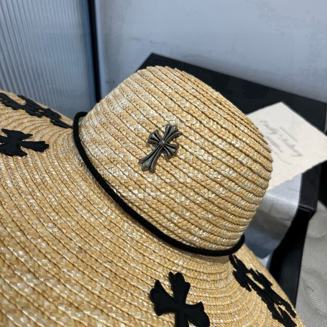 P克罗心官方款麦秆草礼帽，官方一比一开模定制，头围57cm