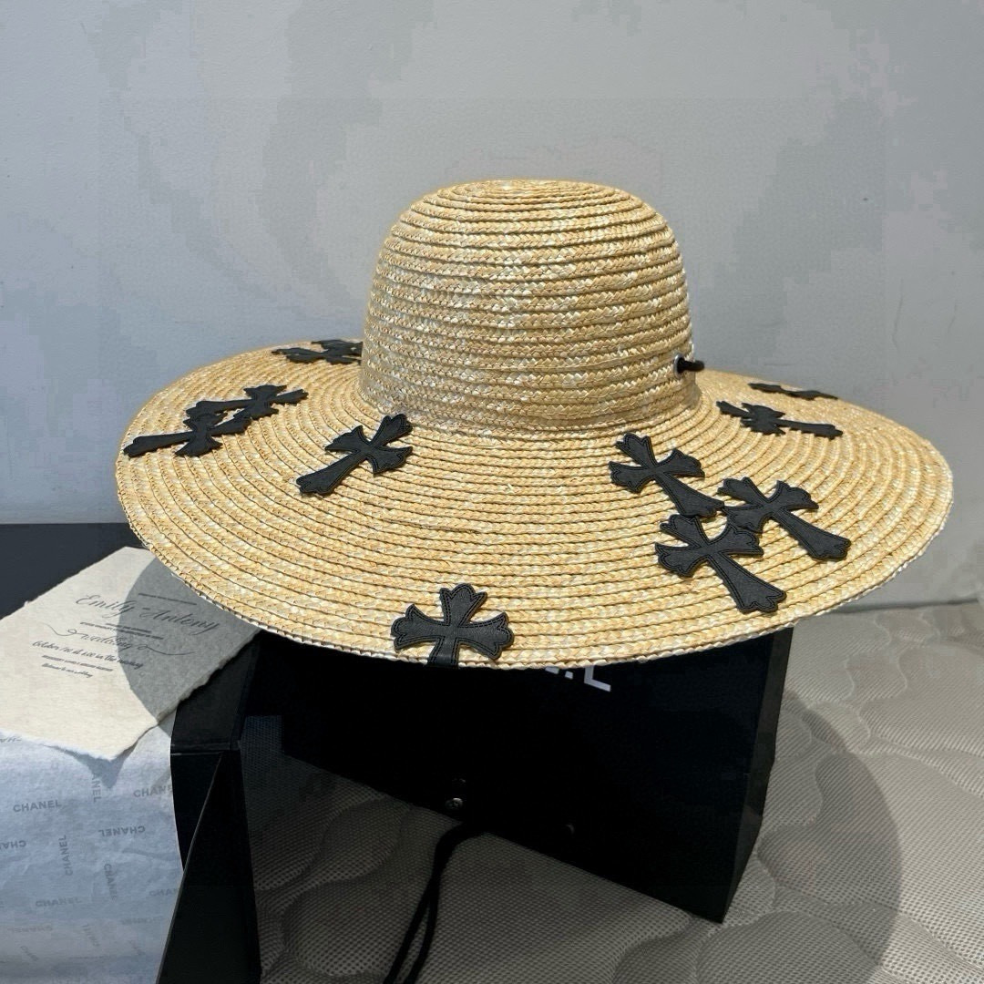 P克罗心官方款麦秆草礼帽，官方一比一开模定制，头围57cm