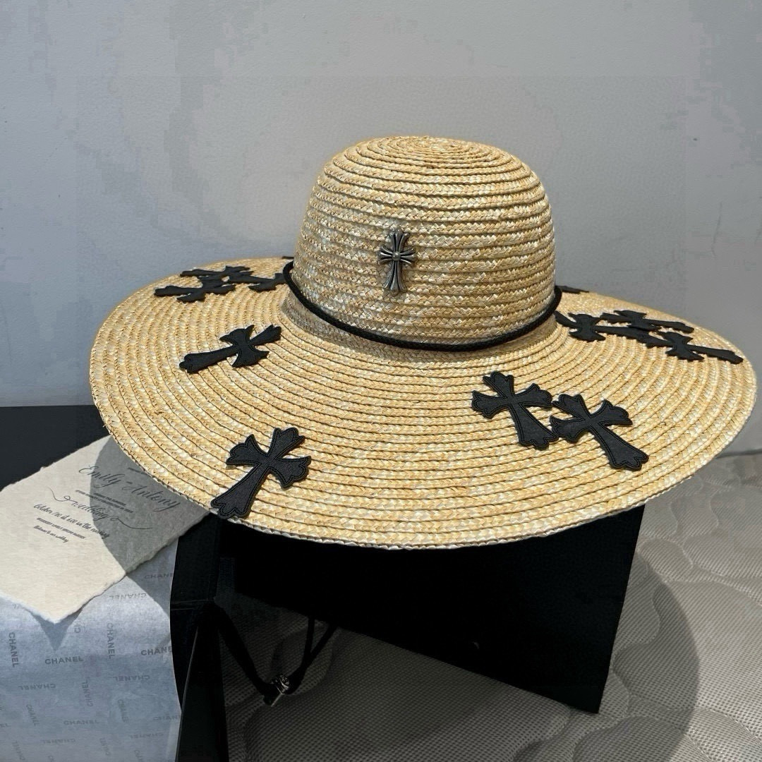 P克罗心官方款麦秆草礼帽，官方一比一开模定制，头围57cm