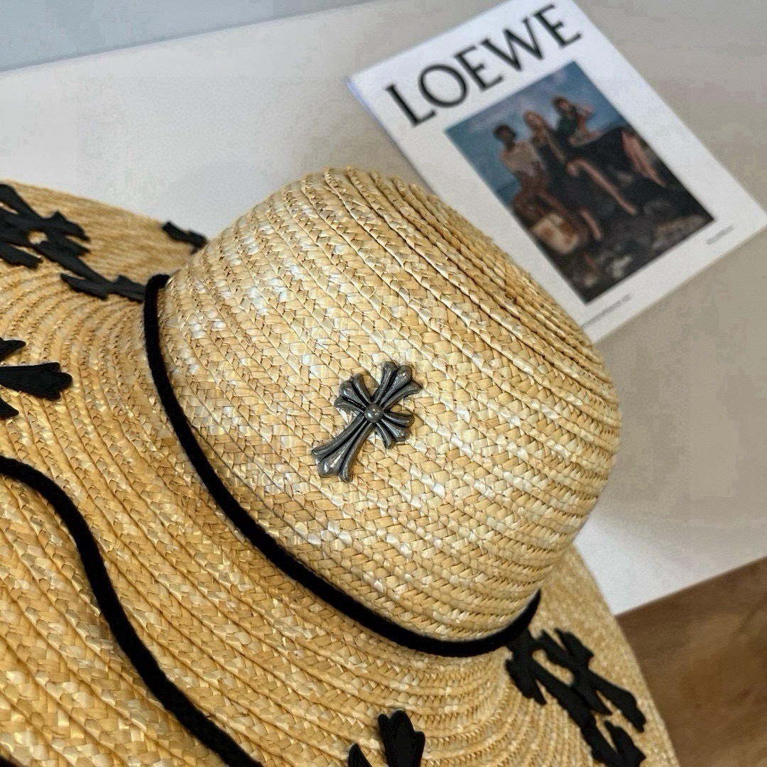 P克罗心官方款麦秆草礼帽，官方一比一开模定制，头围57cm