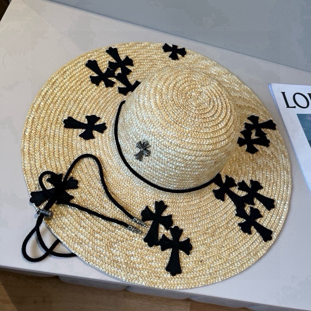 P克罗心官方款麦秆草礼帽，官方一比一开模定制，头围57cm
