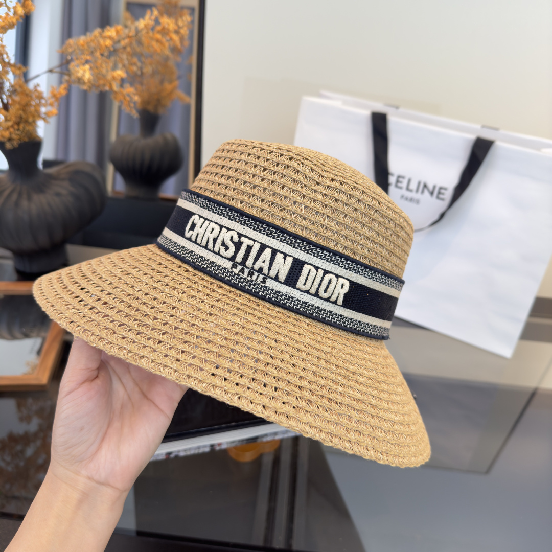 PDior迪奥草帽，镂空礼帽，官方款，一比一定制，字体凹凸有致，非市场普通版本，头围57cm
