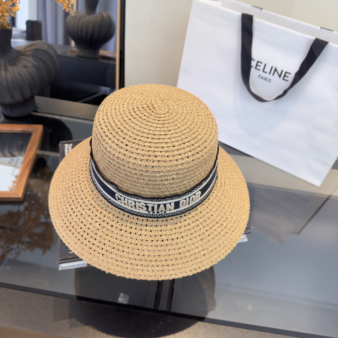 PDior迪奥草帽，镂空礼帽，官方款，一比一定制，字体凹凸有致，非市场普通版本，头围57cm