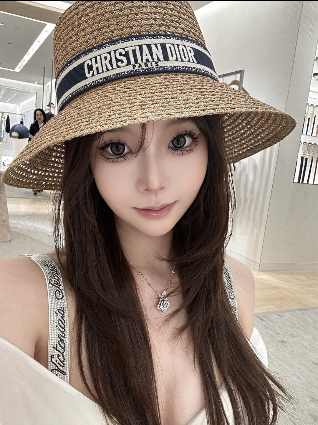 PDior迪奥草帽，镂空礼帽，官方款，一比一定制，字体凹凸有致，非市场普通版本，头围57cm