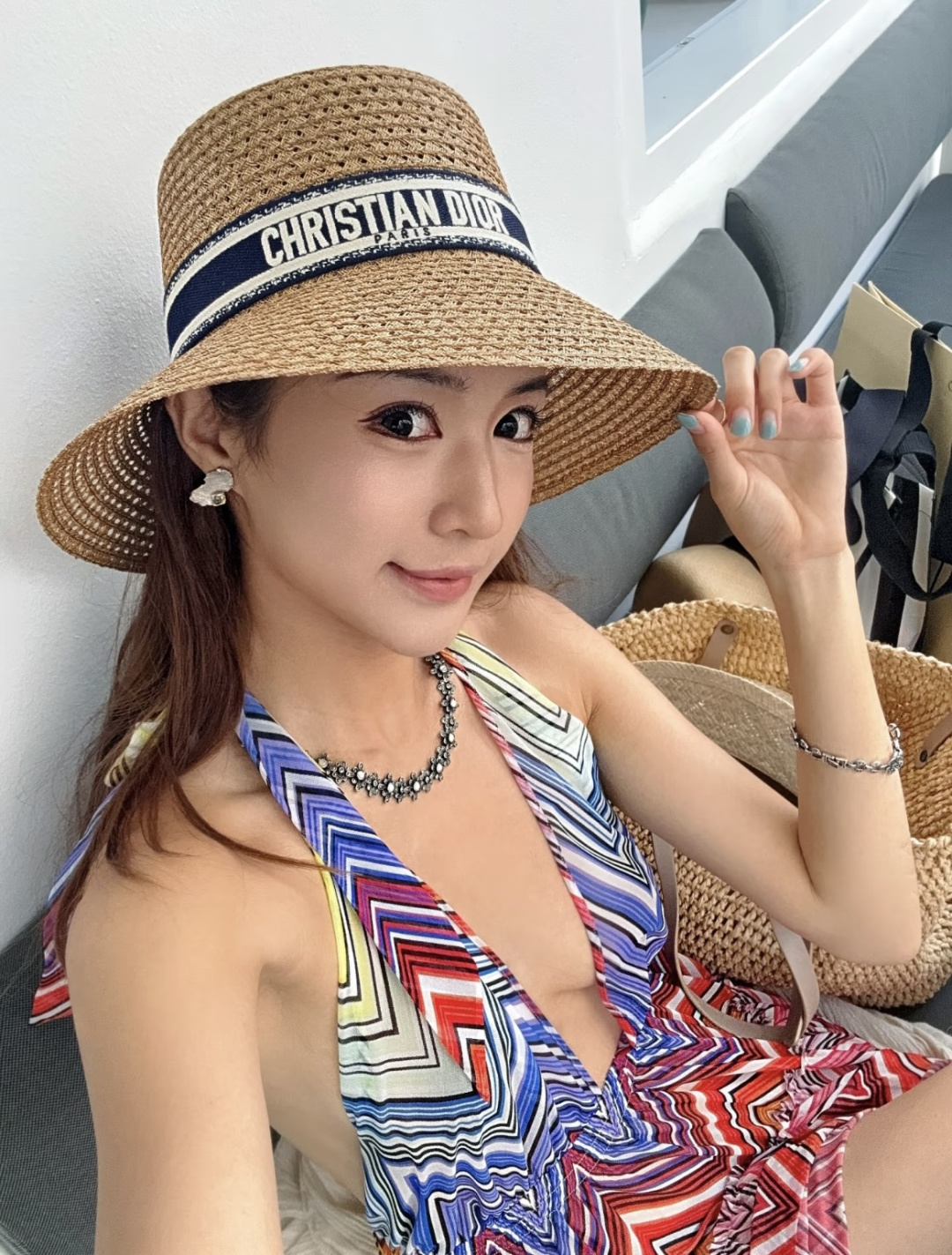 PDior迪奥草帽，镂空礼帽，官方款，一比一定制，字体凹凸有致，非市场普通版本，头围57cm