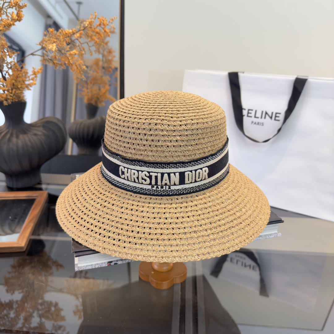 PDior迪奥草帽，镂空礼帽，官方款，一比一定制，字体凹凸有致，非市场普通版本，头围57cm