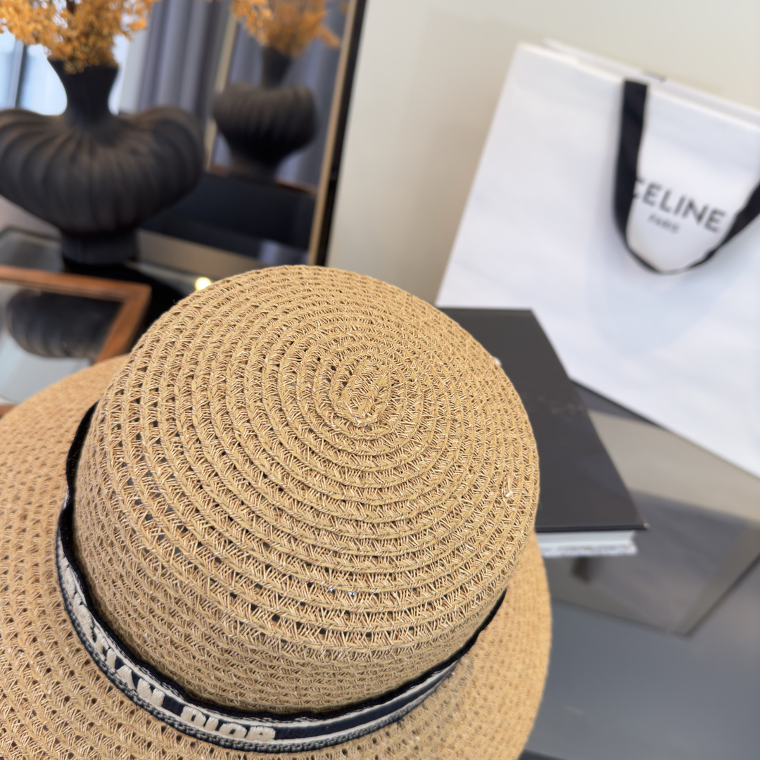 PDior迪奥草帽，镂空礼帽，官方款，一比一定制，字体凹凸有致，非市场普通版本，头围57cm