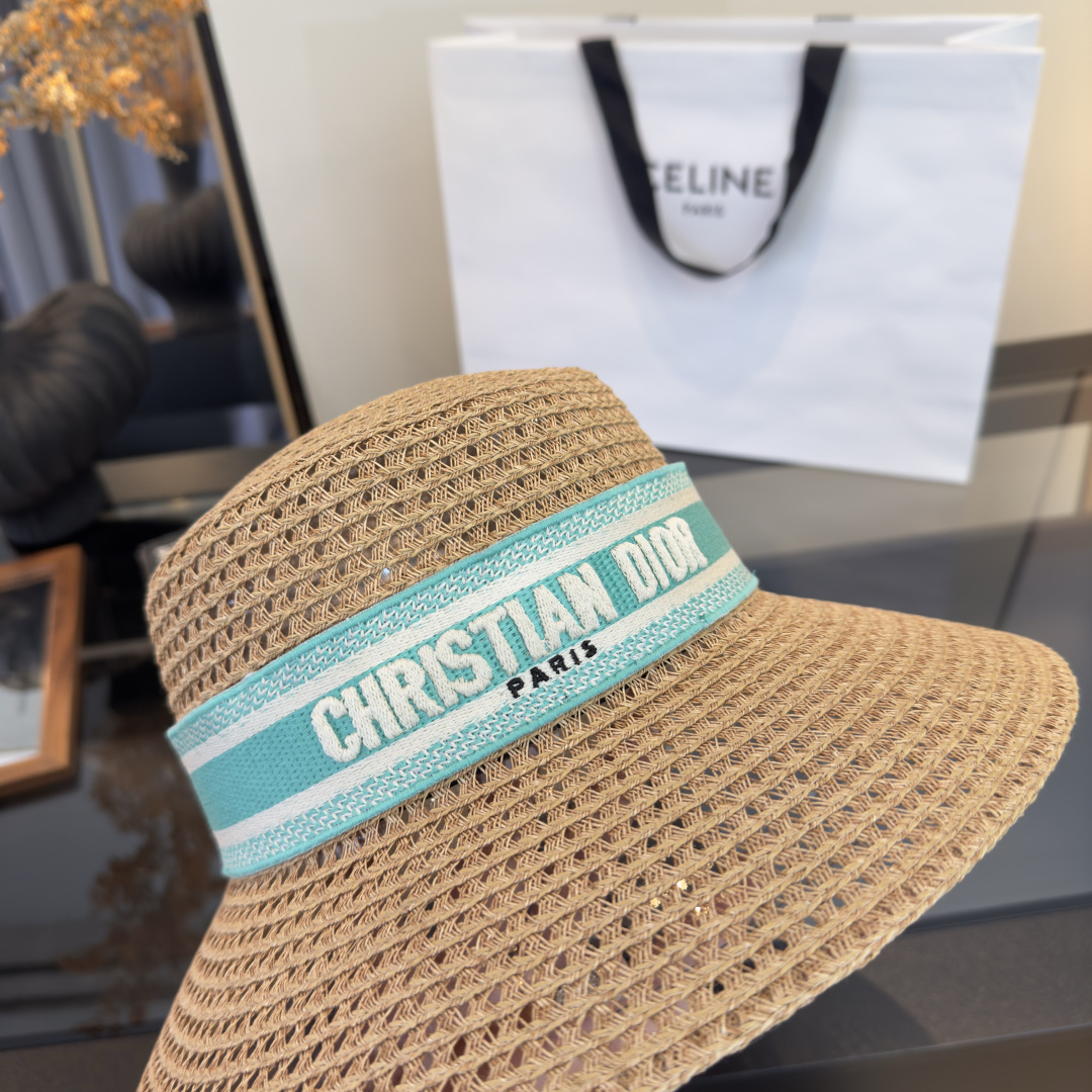 PDior迪奥草帽，镂空礼帽，官方款，一比一定制，字体凹凸有致，非市场普通版本，头围57cm
