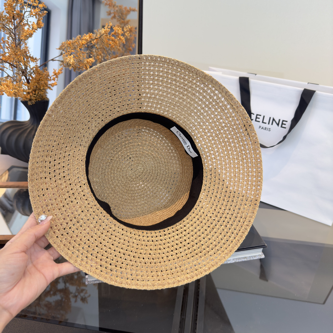 PDior迪奥草帽，镂空礼帽，官方款，一比一定制，字体凹凸有致，非市场普通版本，头围57cm