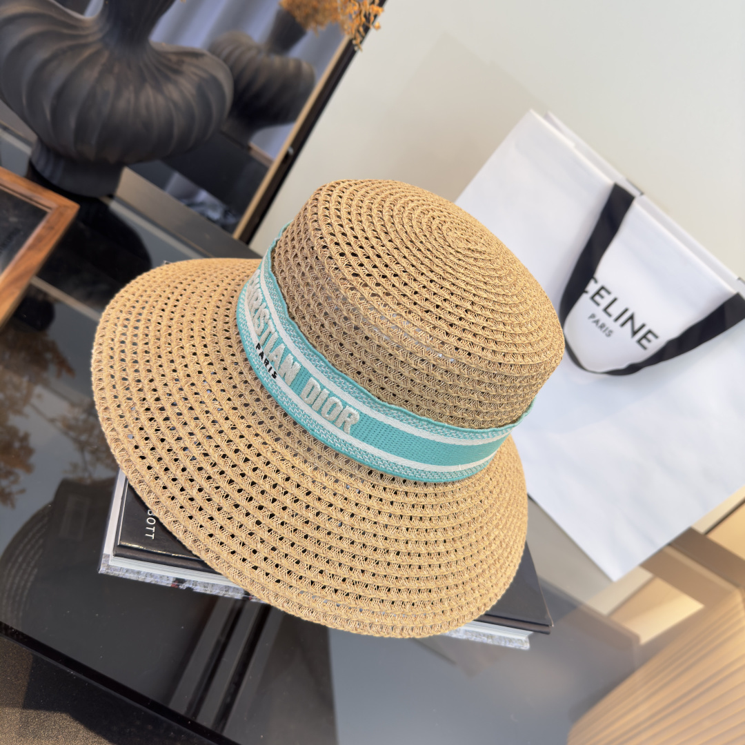 PDior迪奥草帽，镂空礼帽，官方款，一比一定制，字体凹凸有致，非市场普通版本，头围57cm