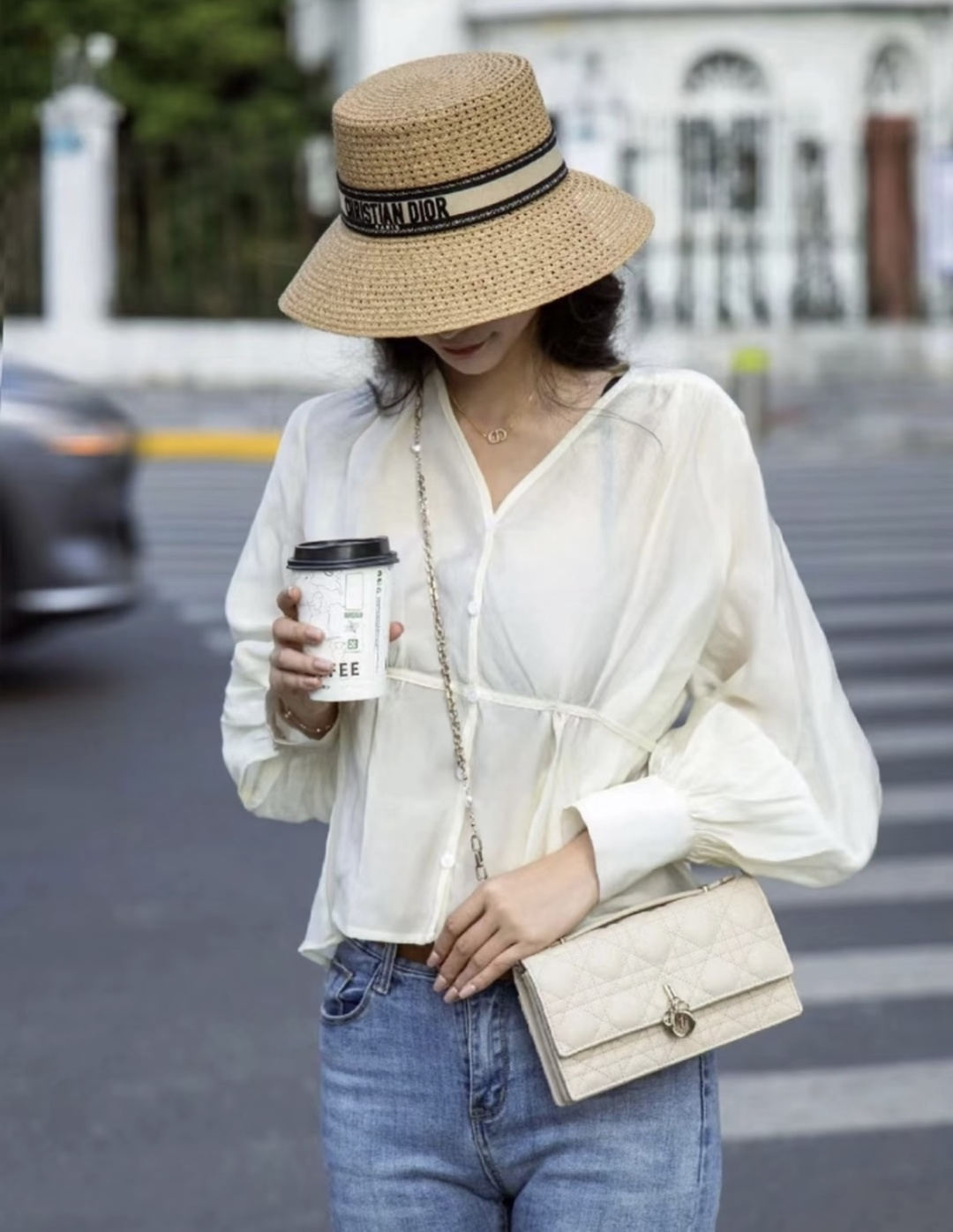 PDior迪奥草帽，镂空礼帽，官方款，一比一定制，字体凹凸有致，非市场普通版本，头围57cm