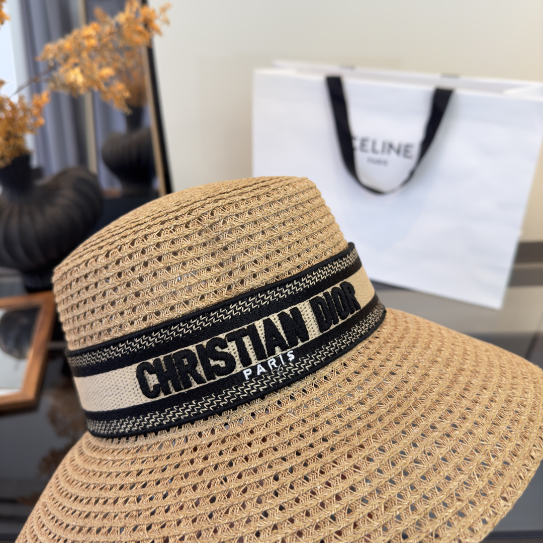 PDior迪奥草帽，镂空礼帽，官方款，一比一定制，字体凹凸有致，非市场普通版本，头围57cm