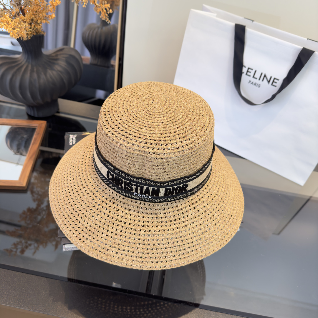 PDior迪奥草帽，镂空礼帽，官方款，一比一定制，字体凹凸有致，非市场普通版本，头围57cm
