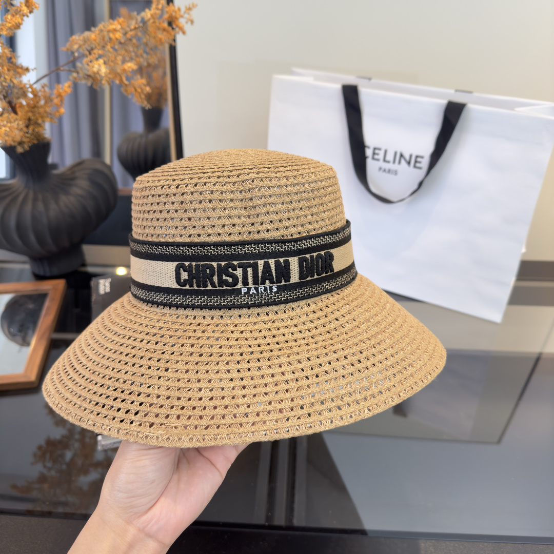 PDior迪奥草帽，镂空礼帽，官方款，一比一定制，字体凹凸有致，非市场普通版本，头围57cm