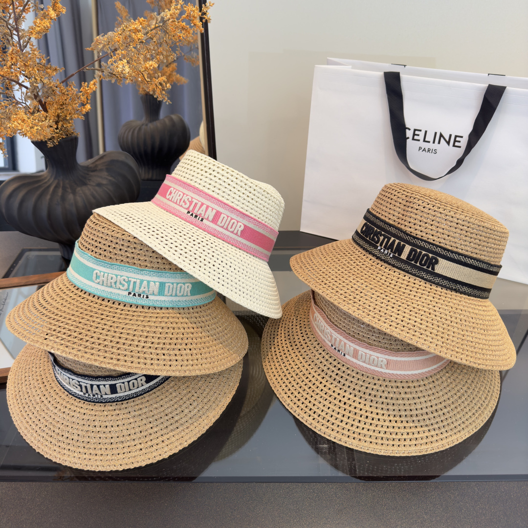 PDior迪奥草帽，镂空礼帽，官方款，一比一定制，字体凹凸有致，非市场普通版本，头围57cm