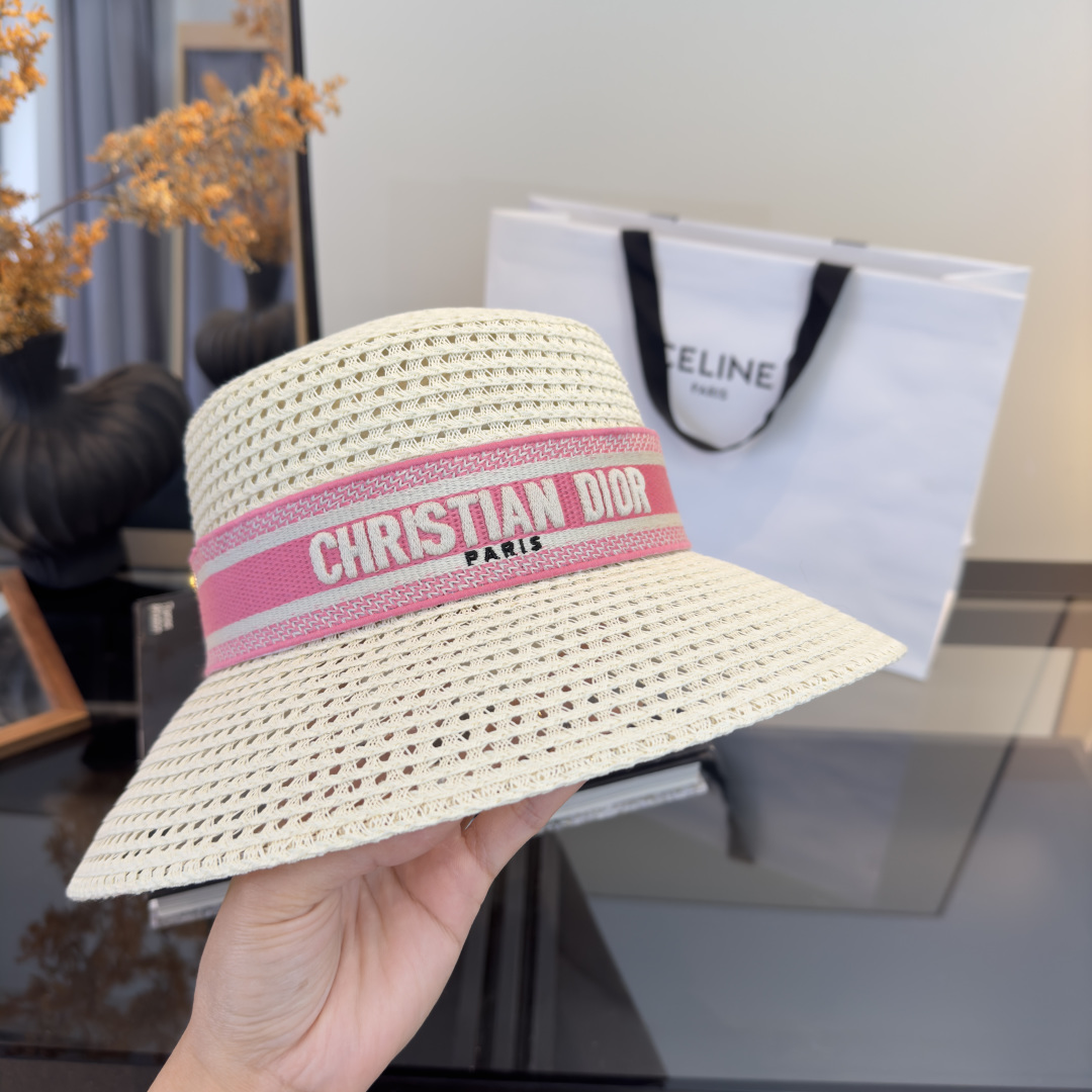 PDior迪奥草帽，镂空礼帽，官方款，一比一定制，字体凹凸有致，非市场普通版本，头围57cm