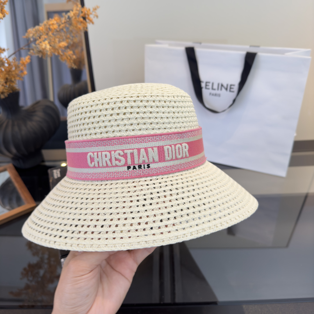 PDior迪奥草帽，镂空礼帽，官方款，一比一定制，字体凹凸有致，非市场普通版本，头围57cm