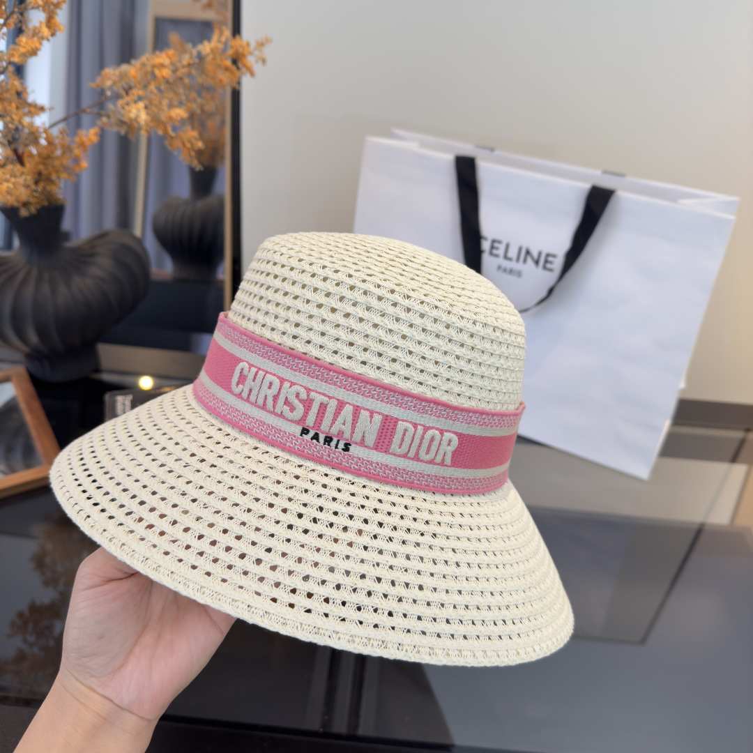 PDior迪奥草帽，镂空礼帽，官方款，一比一定制，字体凹凸有致，非市场普通版本，头围57cm
