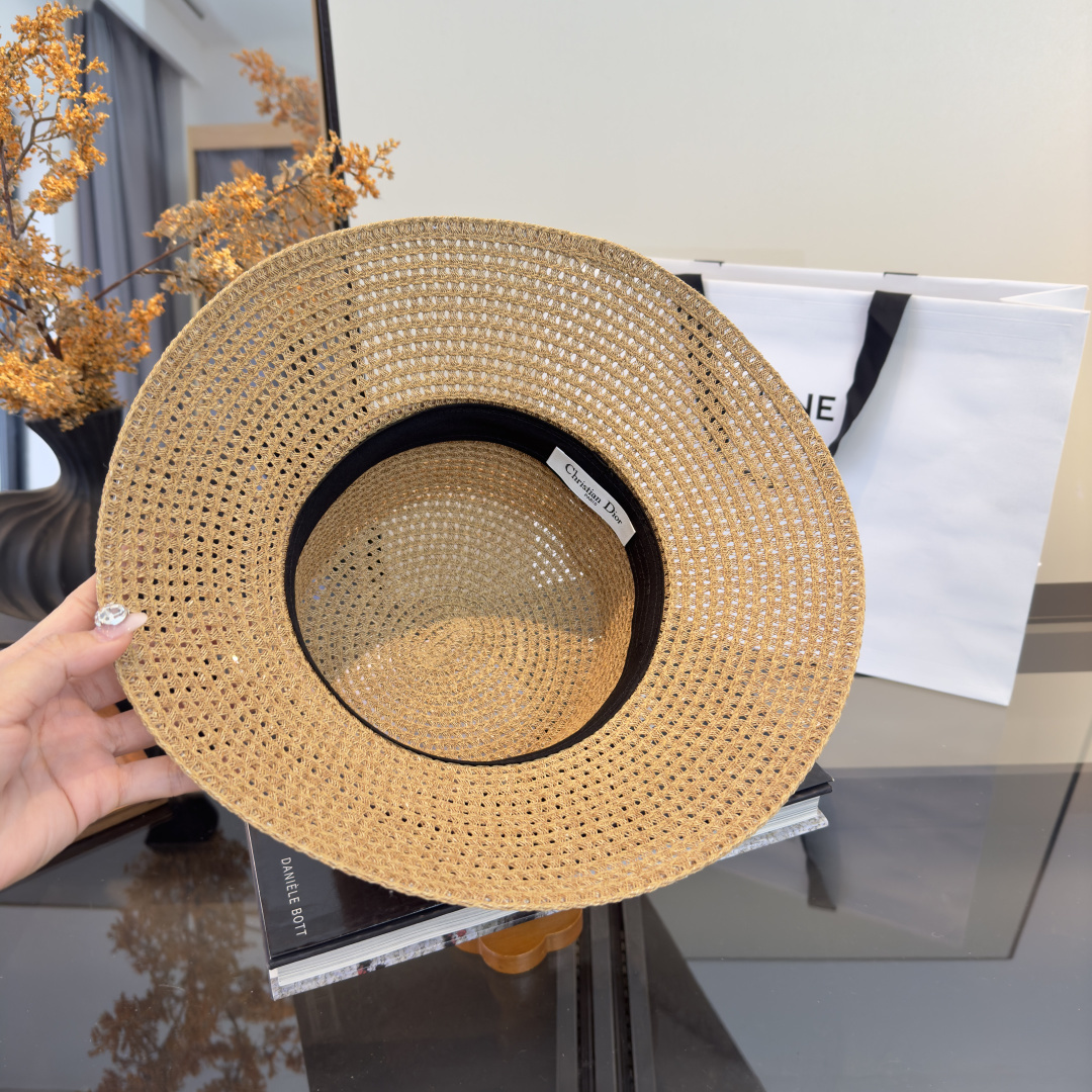 PDior迪奥草帽，镂空礼帽，官方款，一比一定制，字体凹凸有致，非市场普通版本，头围57cm