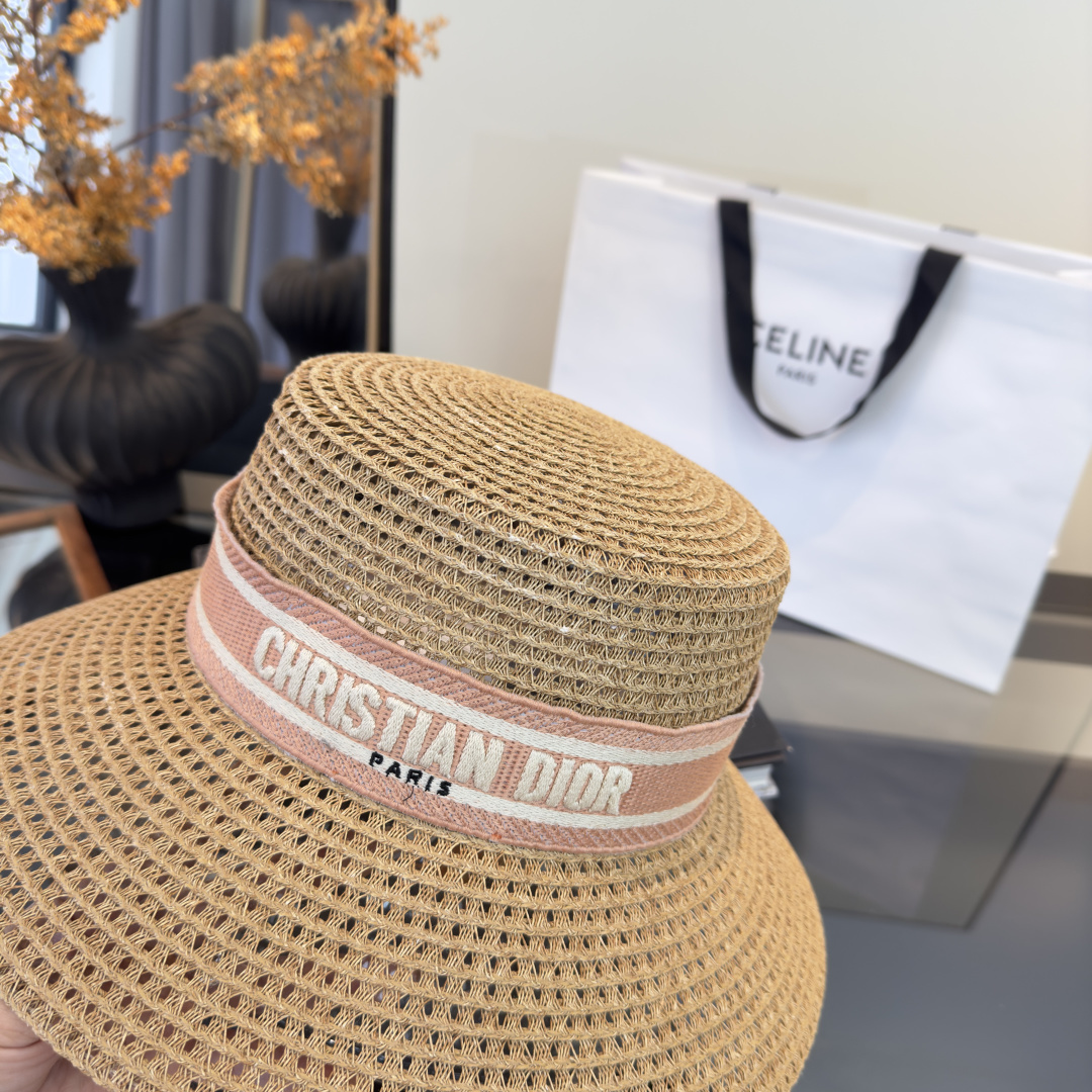 PDior迪奥草帽，镂空礼帽，官方款，一比一定制，字体凹凸有致，非市场普通版本，头围57cm