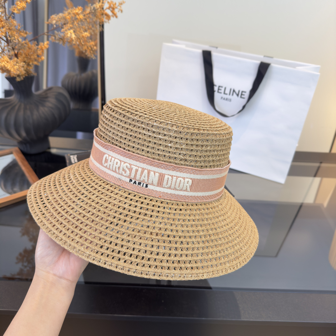 PDior迪奥草帽，镂空礼帽，官方款，一比一定制，字体凹凸有致，非市场普通版本，头围57cm