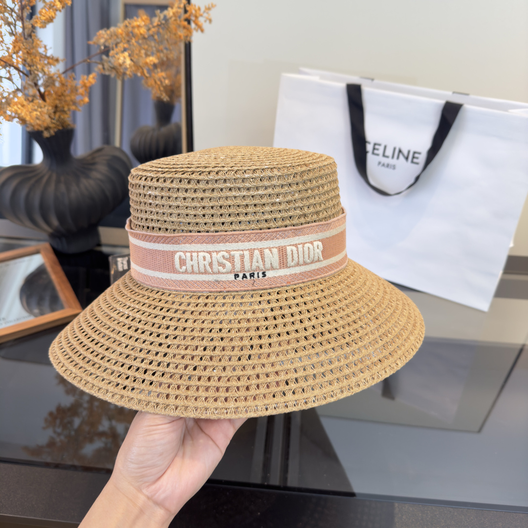 PDior迪奥草帽，镂空礼帽，官方款，一比一定制，字体凹凸有致，非市场普通版本，头围57cm