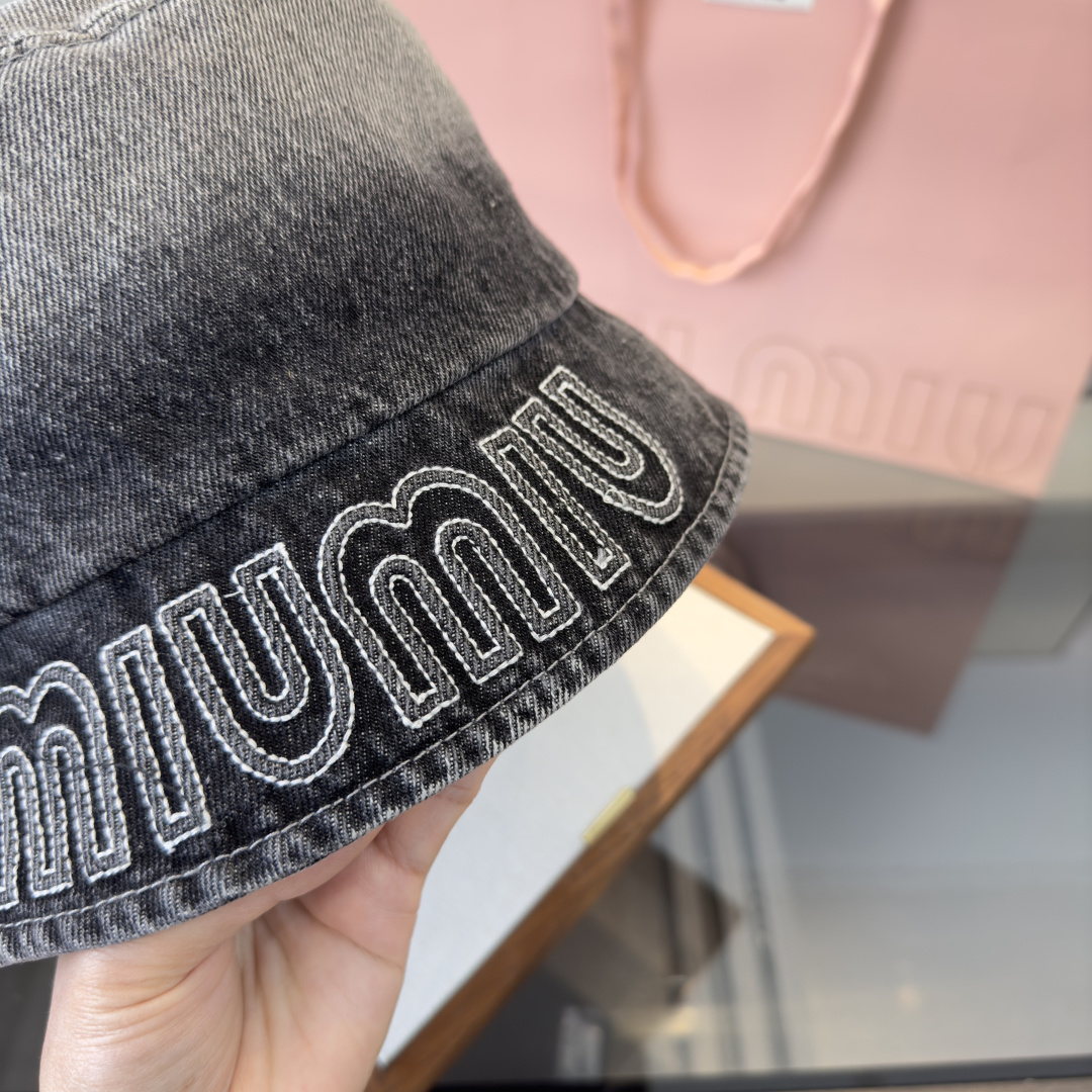 Pmiumiu缪缪新款牛仔渔夫帽，头围57cm